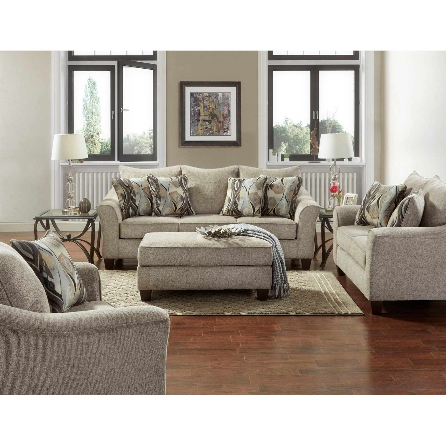 Affordable Furniture 7700 14646280 Contemporary Sofa with Flared